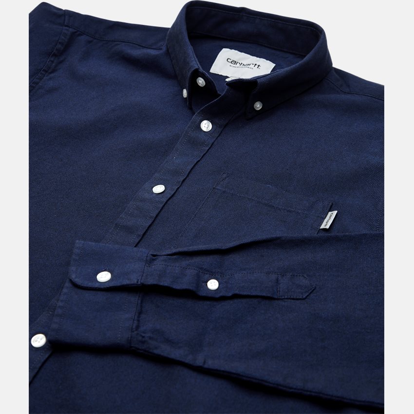 Carhartt WIP Shirts L/S DALTON SHIRT I016889. D:NAVY/SAPPHIRE RINSED
